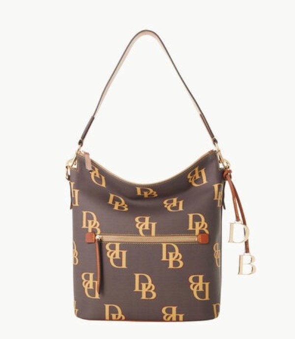 Brown Dooney And Bourke Monogram Large Women\'s Shoulder Bags | 64EYQGKBA