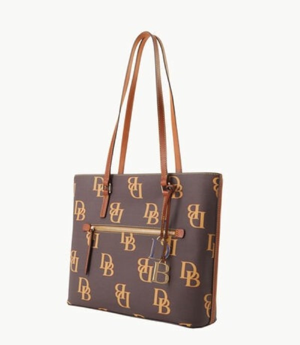 Brown Dooney And Bourke Monogram Large Women's Shopper Bag | 81DBNRAHO