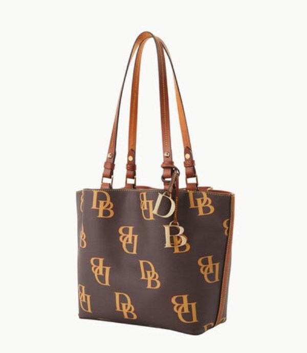 Brown Dooney And Bourke Monogram Small Flynn Women's Shoulder Bags | 75LSHFWRO