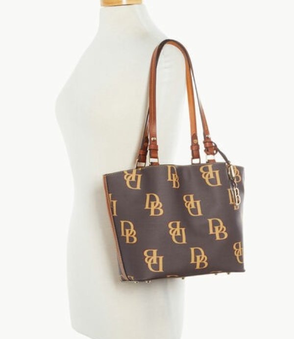 Brown Dooney And Bourke Monogram Small Flynn Women's Shoulder Bags | 75LSHFWRO