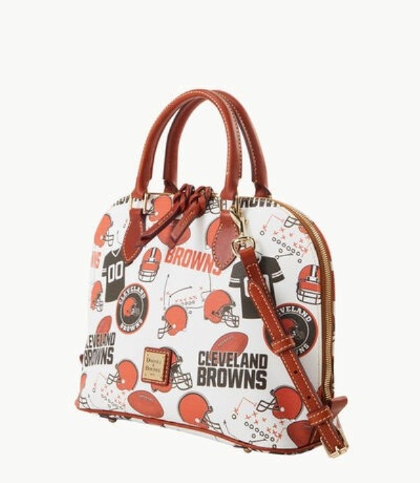 Brown Dooney And Bourke NFL Browns Zip Zip Women's Satchel Bags | 86PXNDVEH