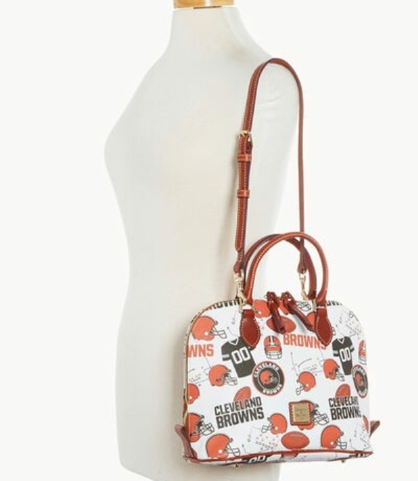 Brown Dooney And Bourke NFL Browns Zip Zip Women's Satchel Bags | 86PXNDVEH