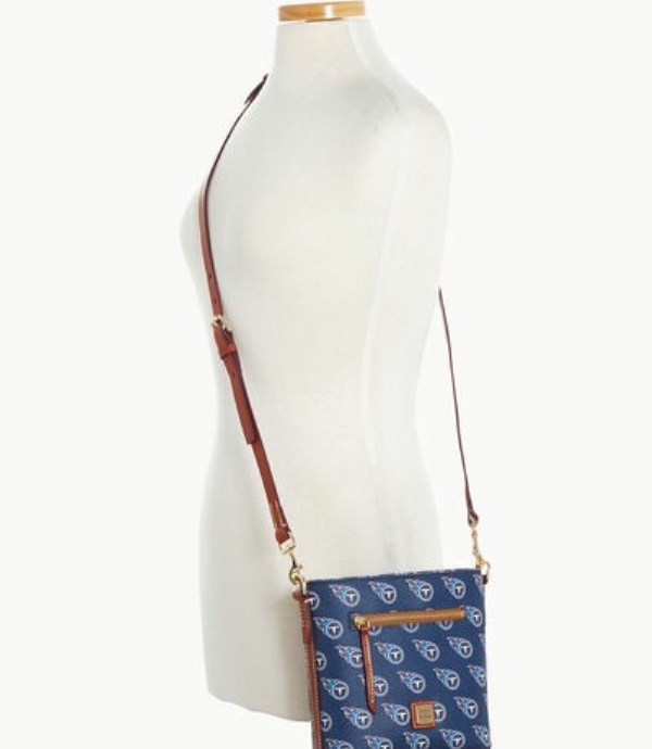 Brown Dooney And Bourke NFL Titans Small Zip Women's Crossbody Bags | 52JZOSVBC