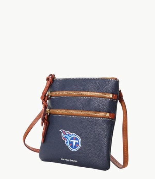 Brown Dooney And Bourke NFL Titans Triple Zip Women's Crossbody Bags | 05RHYMIOE