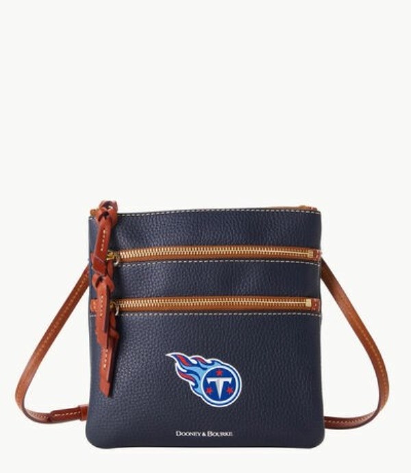 Brown Dooney And Bourke NFL Titans Triple Zip Women\'s Crossbody Bags | 05RHYMIOE