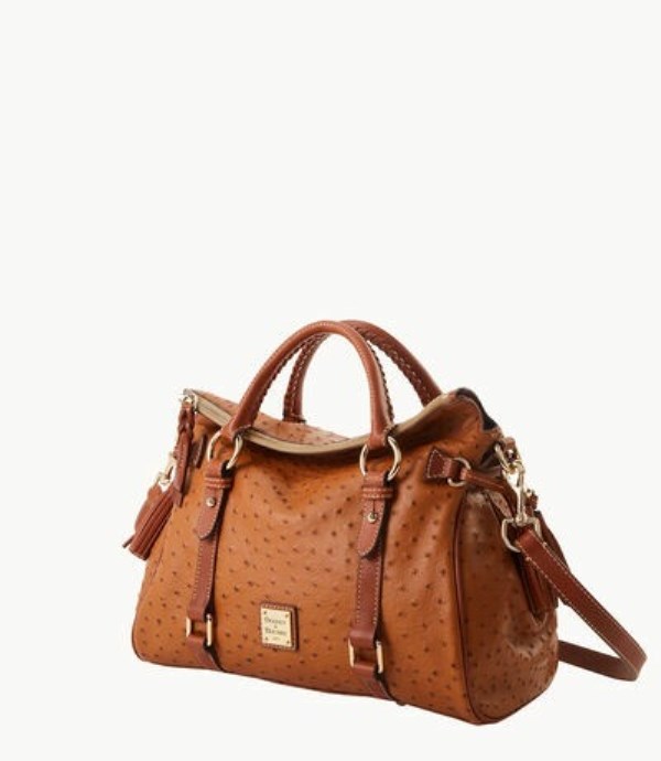 Brown Dooney And Bourke Ostrich Large Women's Satchel Bags | 08XNWGDYH