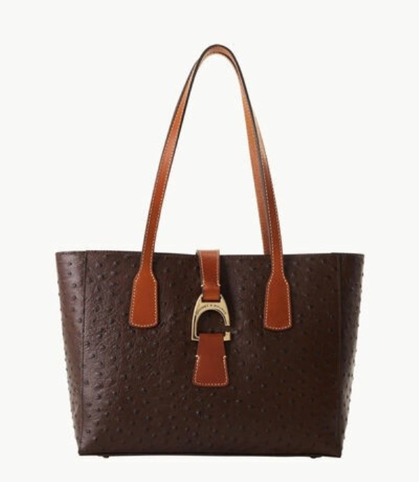 Brown Dooney And Bourke Ostrich Small Shannon Women\'s Tote Bags | 47UMYIXKR