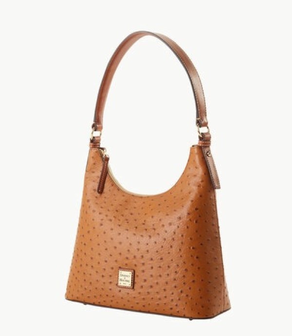 Brown Dooney And Bourke Ostrich Women's Hobo Bag | 03BMWFYHV