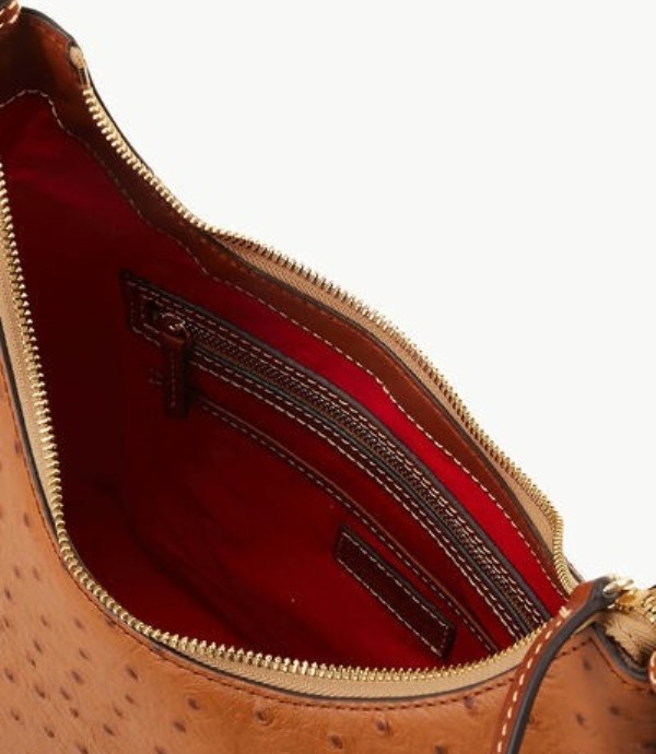 Brown Dooney And Bourke Ostrich Women's Hobo Bag | 03BMWFYHV