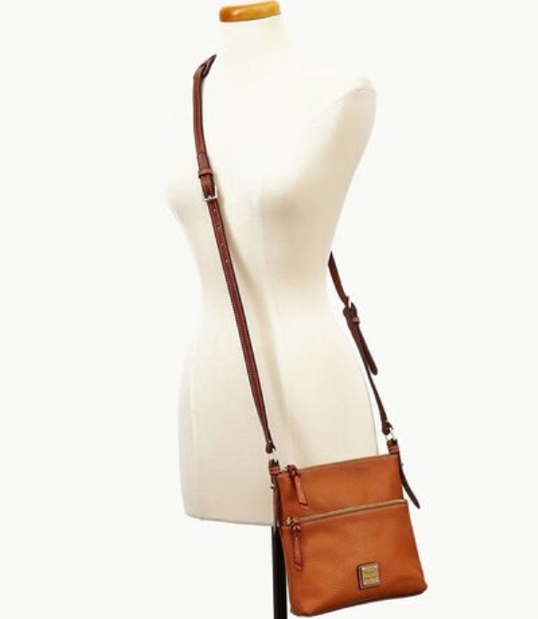 Brown Dooney And Bourke Pebble Grain Letter Carrier Women's Crossbody Bags | 58CNQTHSX