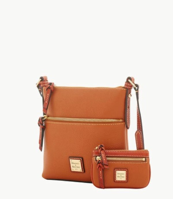 Brown Dooney And Bourke Pebble Grain Letter Women's Shoulder Bags | 75TSKMVPE