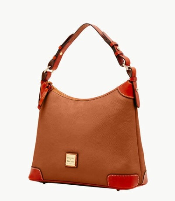 Brown Dooney And Bourke Pebble Grain Women's Hobo Bag | 27WGECPLB