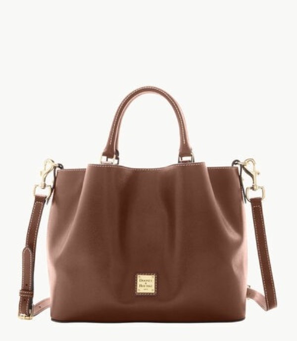 Brown Dooney And Bourke Saffiano Barlow Women\'s Satchel Bags | 52TZBCHSX