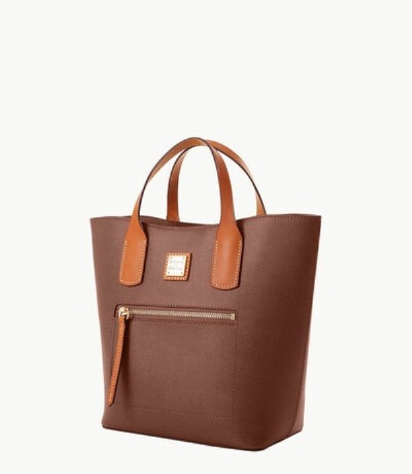 Brown Dooney And Bourke Saffiano Brinley Women's Tote Bags | 35SWFDHET