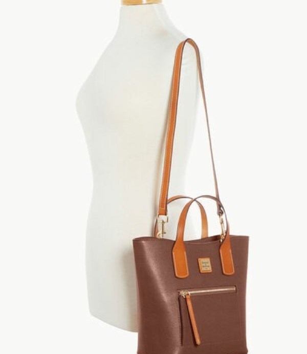 Brown Dooney And Bourke Saffiano Brinley Women's Tote Bags | 35SWFDHET