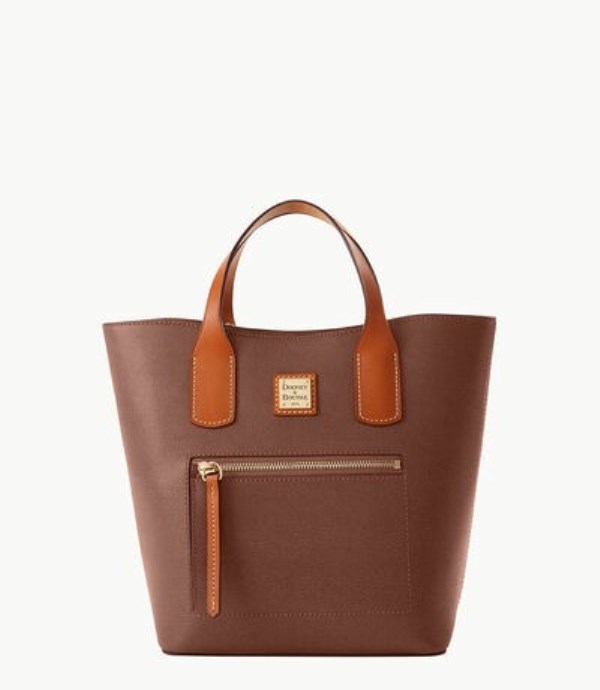 Brown Dooney And Bourke Saffiano Brinley Women\'s Tote Bags | 35SWFDHET