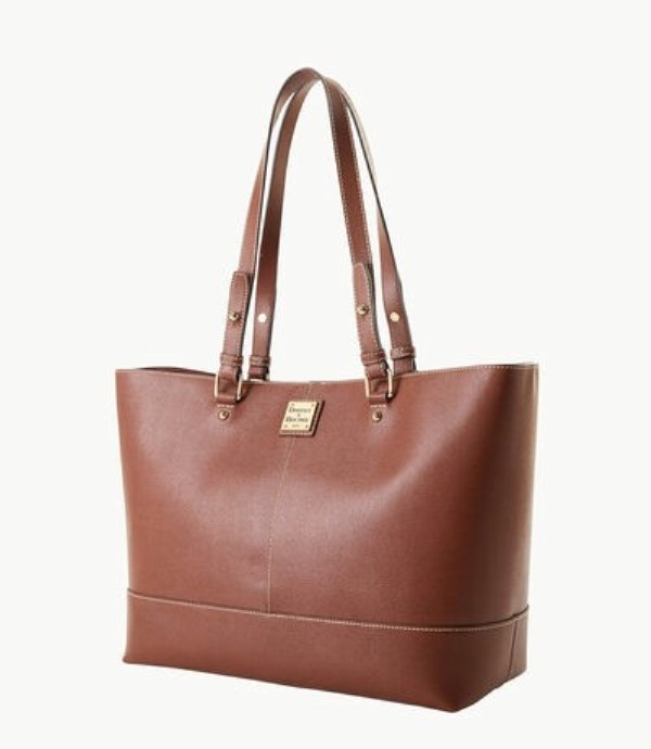 Brown Dooney And Bourke Saffiano East West Chelsea Women's Tote Bags | 78PFETOLD