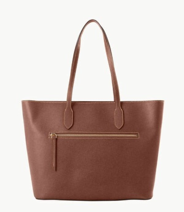 Brown Dooney And Bourke Saffiano Large Women's Tote Bags | 12DNVYOJT