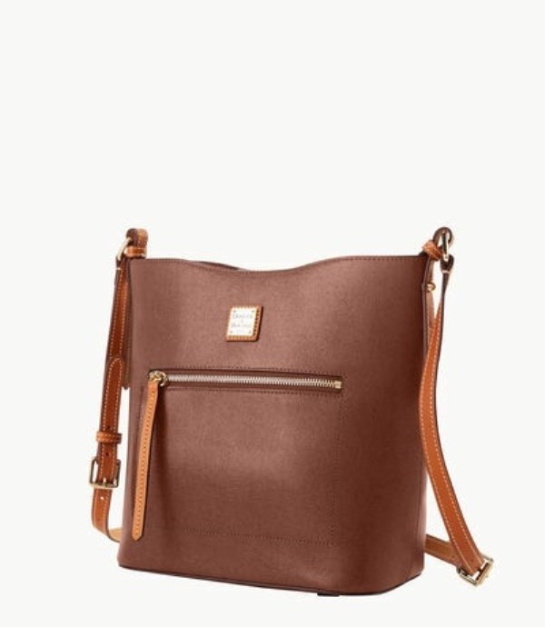 Brown Dooney And Bourke Saffiano Ridley Women's Crossbody Bags | 59MBALZQC