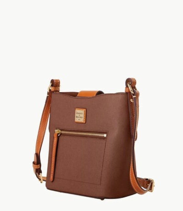 Brown Dooney And Bourke Saffiano Small Ridley Women's Crossbody Bags | 86DFMOJWI