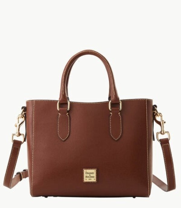 Brown Dooney And Bourke Saffiano Top Handle Women\'s Satchel Bags | 36MDHYGPN