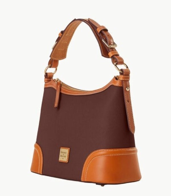 Brown Dooney And Bourke Saffiano Women's Hobo Bag | 50HFMRNDY