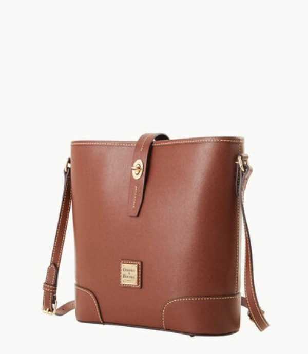 Brown Dooney And Bourke Saffiano Women's Bucket Bags | 85XEQAOGM