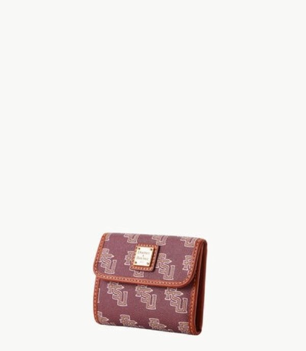 Burgundy Dooney And Bourke NCAA Florida State Flap Credit Women's Wallets | 64VNCQEKU