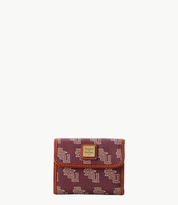 Burgundy Dooney And Bourke NCAA Florida State Flap Credit Women\'s Wallets | 64VNCQEKU