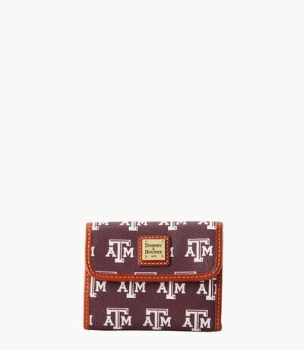 Burgundy Dooney And Bourke NCAA Texas Achr(38)M Flap Credit Women\'s Wallets | 39YGDPIAH