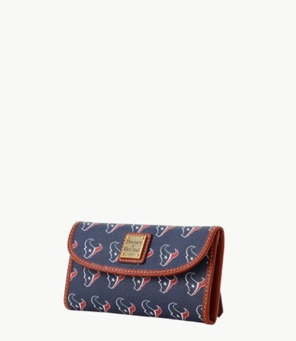 Dark Blue Dooney And Bourke NFL Texans Continental Women's Clutch Bag | 35IQWEBXC