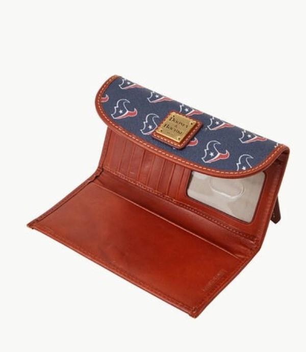 Dark Blue Dooney And Bourke NFL Texans Continental Women's Clutch Bag | 35IQWEBXC