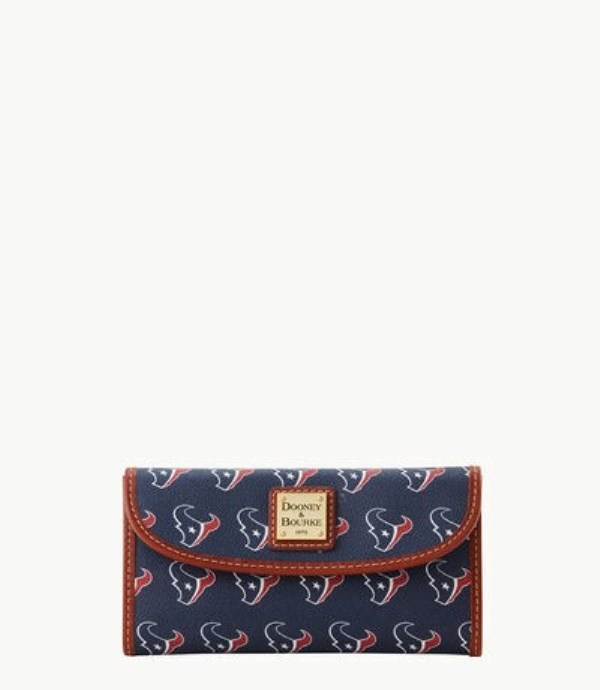 Dark Blue Dooney And Bourke NFL Texans Continental Women\'s Clutch Bag | 35IQWEBXC