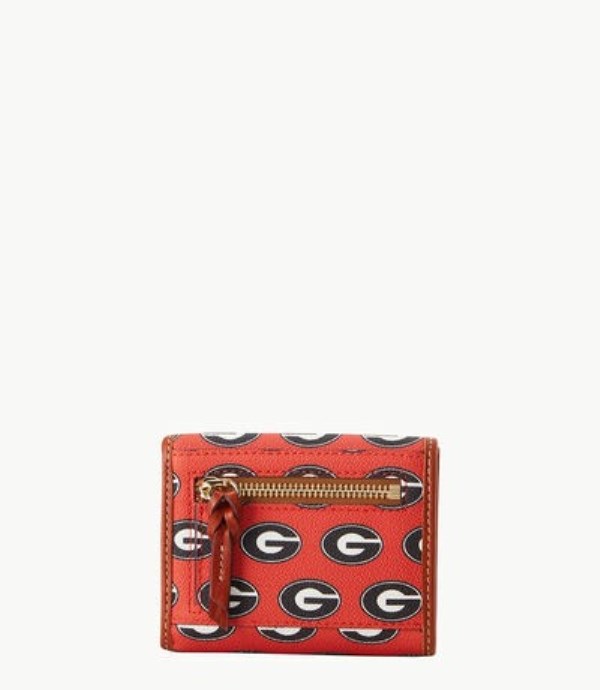 Dark Orange Dooney And Bourke NCAA University Of Georgia Flap Credit Women's Wallets | 87OBFQURG