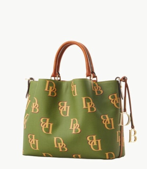 Green Dooney And Bourke Monogram Barlow Women's Satchel Bags | 62ZKUFEXQ