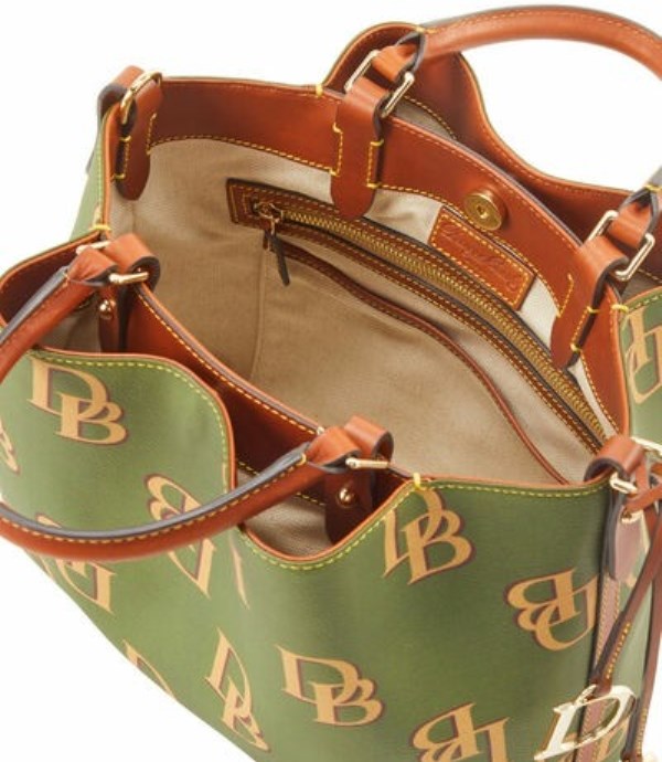 Green Dooney And Bourke Monogram Barlow Women's Satchel Bags | 62ZKUFEXQ