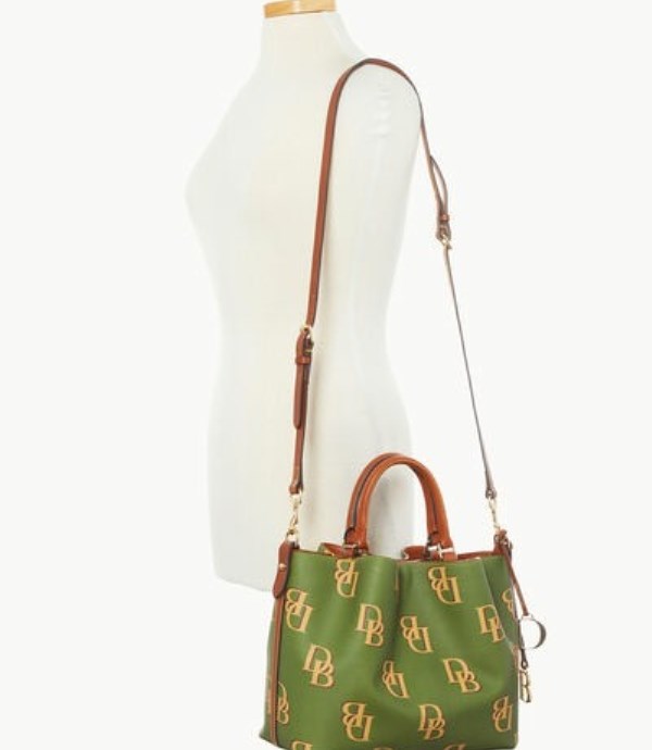 Green Dooney And Bourke Monogram Barlow Women's Satchel Bags | 62ZKUFEXQ