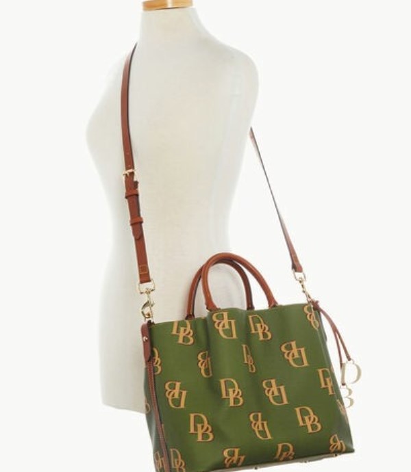 Green Dooney And Bourke Monogram Large Barlow Women's Crossbody Bags | 47KUOSLGE