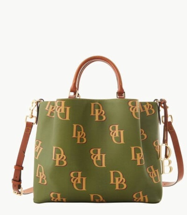 Green Dooney And Bourke Monogram Large Barlow Women\'s Crossbody Bags | 47KUOSLGE