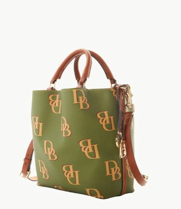 Green Dooney And Bourke Monogram Small Barlow Women's Satchel Bags | 04RFBWMNC