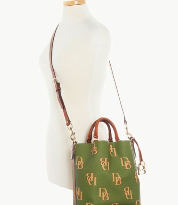 Green Dooney And Bourke Monogram Small Barlow Women's Satchel Bags | 04RFBWMNC