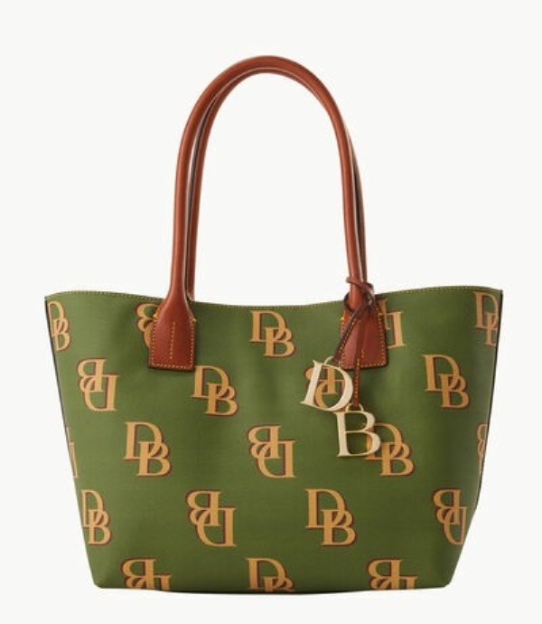 Green Dooney And Bourke Monogram Small Russel Women\'s Tote Bags | 92NXTIVAM