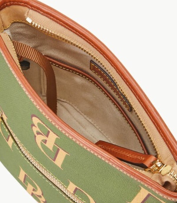 Green Dooney And Bourke Monogram Small Zip Women's Shoulder Bags | 30RFKQELI