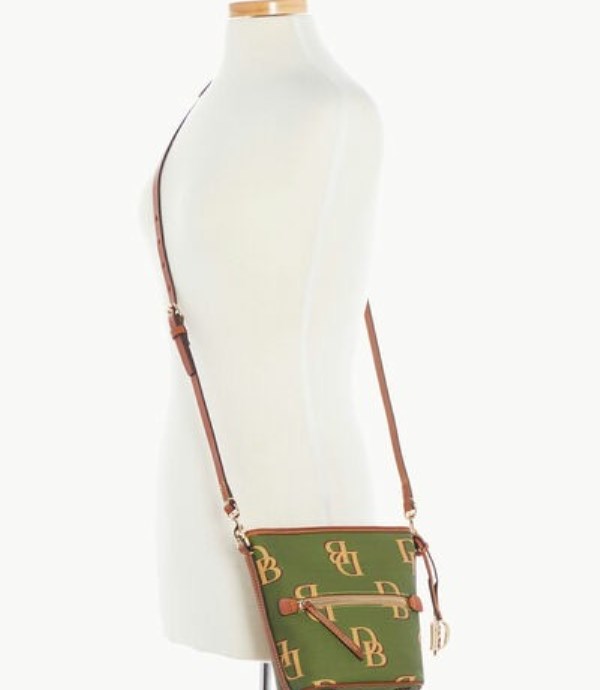 Green Dooney And Bourke Monogram Small Zip Women's Shoulder Bags | 30RFKQELI