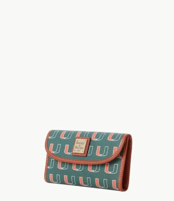 Green Dooney And Bourke NCAA Miami Continental Women's Clutch Bag | 17IJVODNS