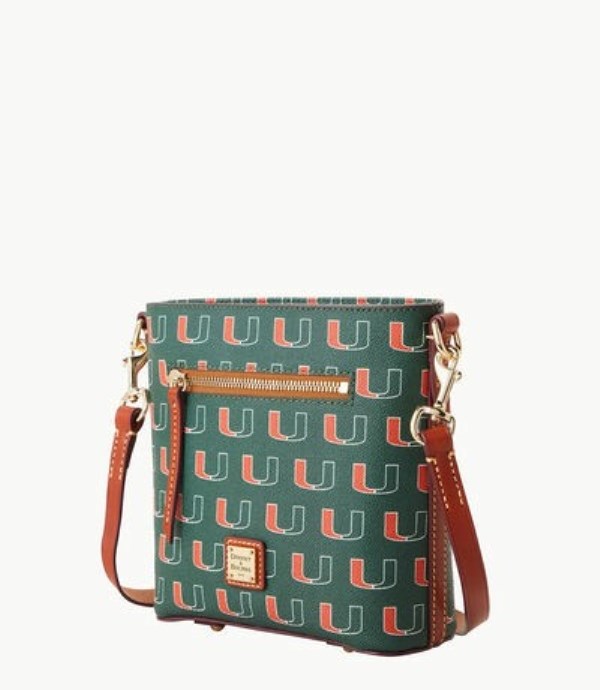 Green Dooney And Bourke NCAA Miami Small Zip Women's Crossbody Bags | 31MCYOKPB