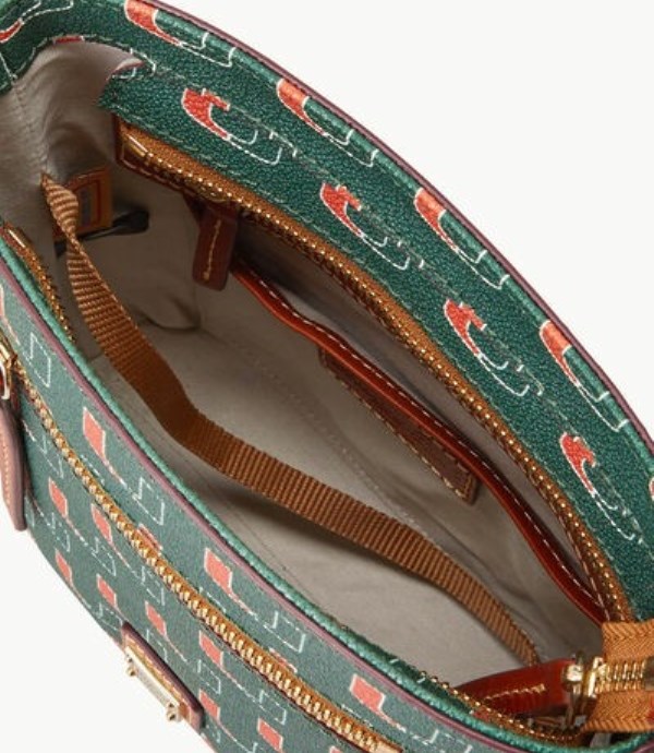 Green Dooney And Bourke NCAA Miami Small Zip Women's Crossbody Bags | 31MCYOKPB