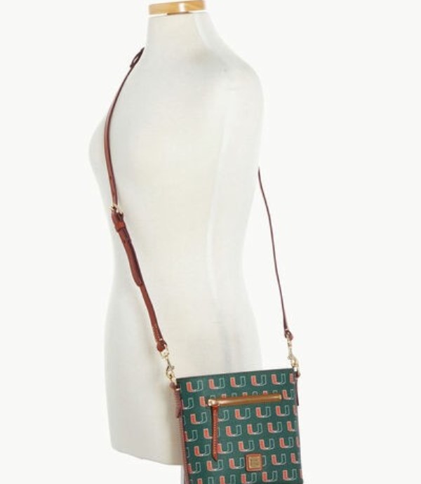 Green Dooney And Bourke NCAA Miami Small Zip Women's Crossbody Bags | 31MCYOKPB