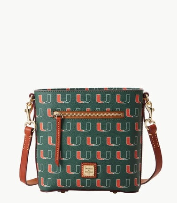 Green Dooney And Bourke NCAA Miami Small Zip Women\'s Crossbody Bags | 31MCYOKPB