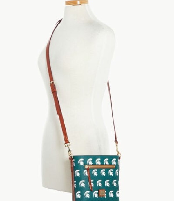 Green Dooney And Bourke NCAA Michigan State Small Zip Women's Crossbody Bags | 26TXZGWHP